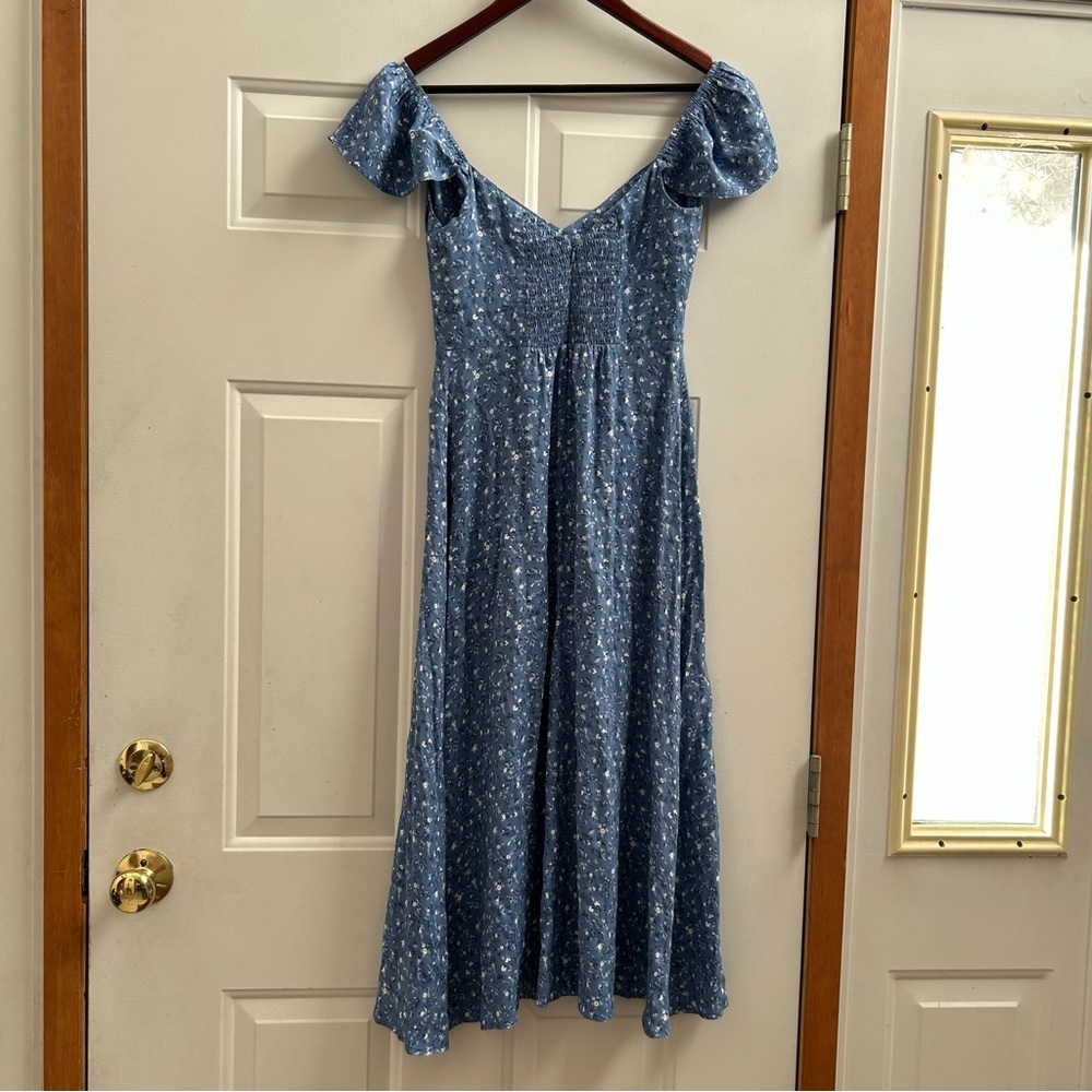 Super Cute and Flattering! Reformation Baxley Dress in Blue Eve Womens Size 2 - Picture 14 of 14
